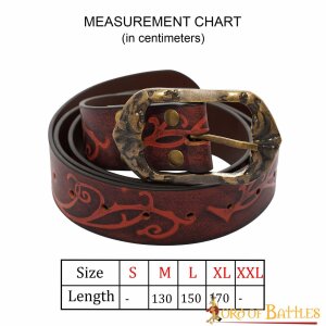 Ceinture elfe des bois en cuir rouge-brun