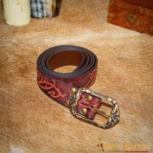 Ceinture elfe des bois en cuir rouge-brun