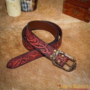 Ceinture elfe des bois en cuir rouge-brun