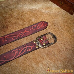 Ceinture elfe des bois en cuir rouge-brun