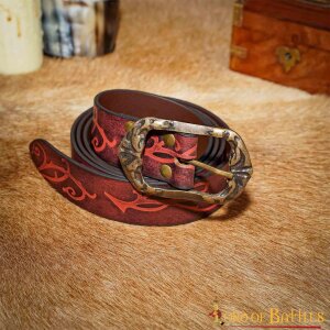 Ceinture elfe des bois en cuir rouge-brun