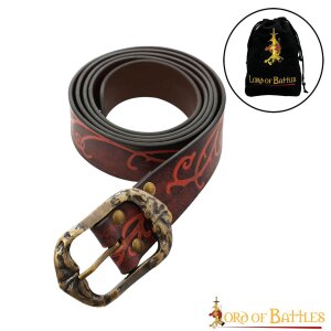 Ceinture elfe des bois en cuir rouge-brun