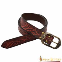 Ceinture elfe des bois en cuir rouge-brun