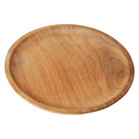 assiette médiévale en bois dur, environ 23 cm de diamètre