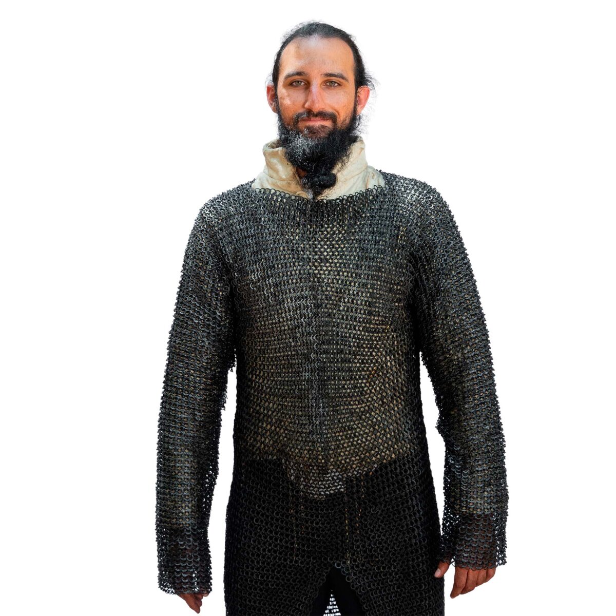 Flat Ring Chainmail Hauberk Shirt, Riveted and...