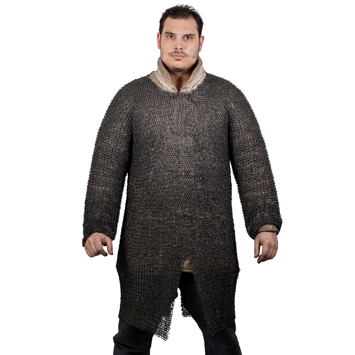 Flat Ring Chainmail Hauberk Shirt, Riveted, ID 9 mm,...