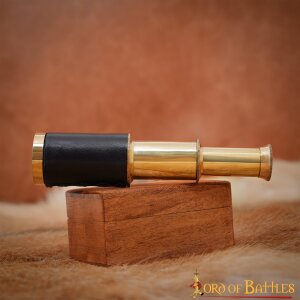 Mini-télescope en laiton avec petite boîte en bois