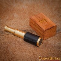 Mini-télescope en laiton avec petite boîte en bois