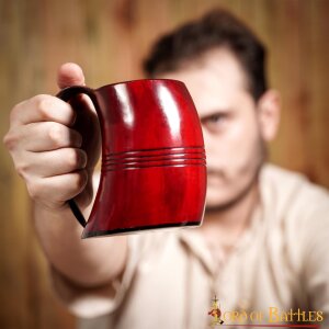 Viking Crimson Horn Tankard Beer Mug Handcrafted Genuine...