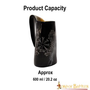 Pichet viking en corne Vegvisir environ 600ml