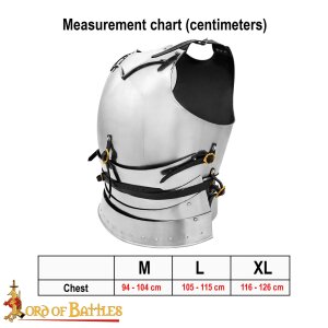 Armure italienne Churburg (Ch18) début du 15ème siècle plastron, 16 Gauge (1,6 mm)