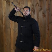 Gambeson médiéval rembourré (type 1) avec manches attachées Noir