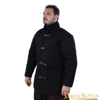 Gambeson médiéval rembourré (type 1) avec manches attachées Noir