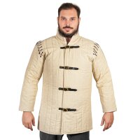 Gambeson médiéval rembourré (type 1) avec manches attachées nature