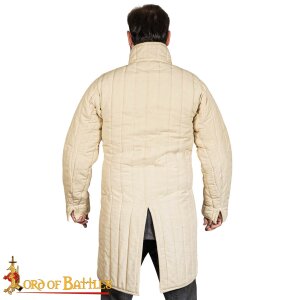 gambeson médiéval rembourré en coton avec boucles (type 10) nature