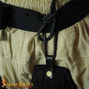 Ceinture darmure médiévale rembourrée ou pagne en toile Noir