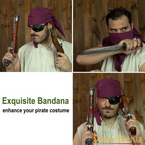 Bandana foulard en coton léger noir ou bordeaux