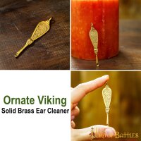 Réplique de cuillère à oreille viking en laiton avec motif de nœuds