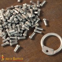 Anneaux libres Anneaux de chaîne en aluminium, anneaux ronds avec rivets champignons, ID 10 mm, épaisseur 16 Gauge (1,6 mm) bruts