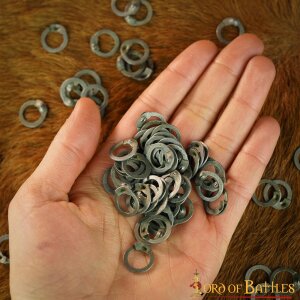 Anneaux libres Anneaux de chaîne en acier, anneaux plats avec rivets à clavette, ID 9 mm, épaisseur 17 Gauge (1,5 mm)