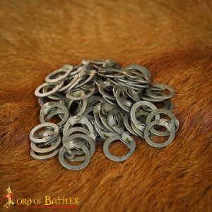 Anneaux libres Anneaux de chaîne en acier, anneaux plats avec rivets à clavette, ID 9 mm, épaisseur 17 Gauge (1,5 mm)