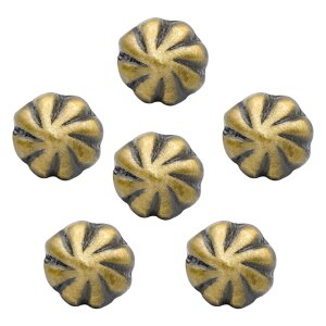 Boutons classiques de la fin du Moyen Âge avec motif floral Lot de 6 en laiton antique