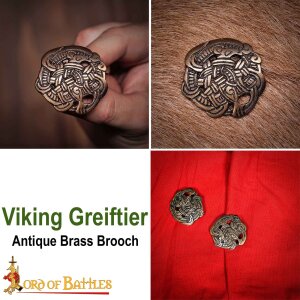 Broche viking en laiton ou fibule en laiton Urnes Set de 2 pièces