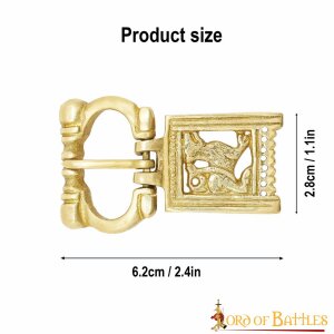 Boucle de ceinture de loup médiéval en laiton massif