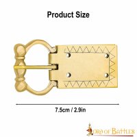 Boucle de ceinture médiévale avec plaque à rivets