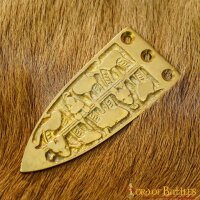 Jörmungand Schlang Languette de courroie viking ou ferrure dextrémité de ceinture en laiton