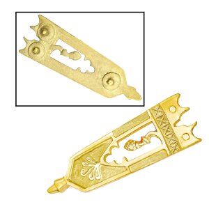 Closed Thistle Pure Solid Brass Belt End Chape