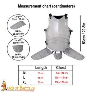 cuirasse médiévale en acier avec poches pour les jambes armure armure polie