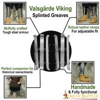 Valsgärde Viking jambières ou armure de jambe 16 Gauge (1,6 mm)