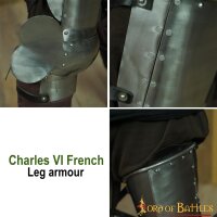 armure de jambe médiévale française 14ème siècle, 16 gauge (1,6 mm)