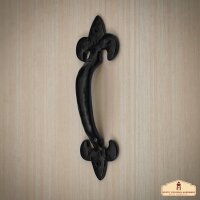 Poignée de porte rustique en fonte Fleur De Lis (17X4,7) cm Campagne