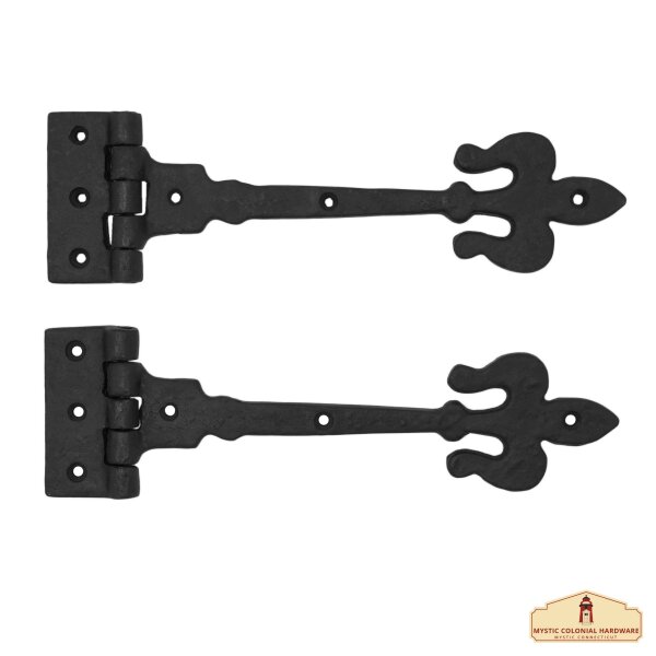 Charnières de porte de style rustique, pack de 2, noir rustique