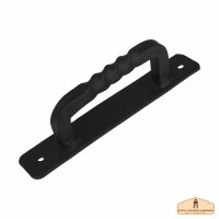 Poignée de porte de style médiéval : Fer massif forgé à la main noir 15.3 cm