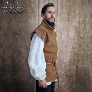 Gilet en daim veste sans manches gilet mousquetaire type 2 noir