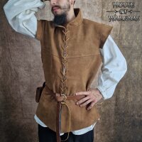 Gilet en daim gilet sans manches mousquetaire type 2 brun