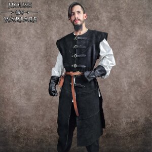 Tabard en daim avec boucles pour larp type 3 noir