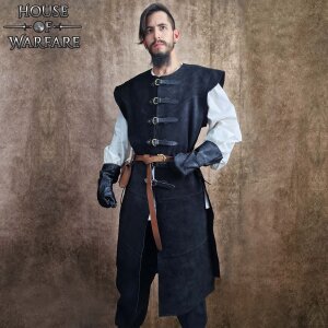 Tabard en daim avec boucles pour larp type 3 noir