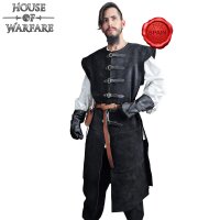 Tabard en daim avec boucles pour larp type 3 noir