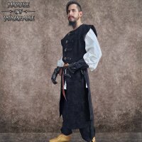 Tabard en daim avec boucles pour larp type 3 noir