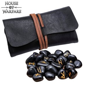 Norse Rune Stones with Leather Pouch