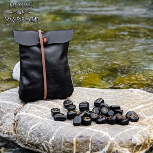 Norse Rune Stones with Leather Pouch