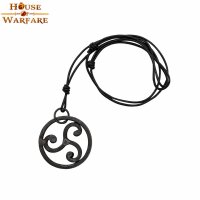 Pendentif triskèle ou triskélion forgé avec bracelet en cuir