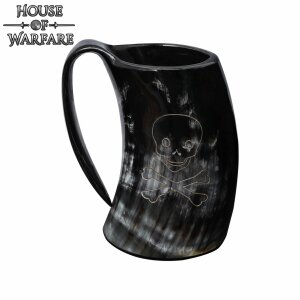 The Pirate Skull Genuine Drinking Horn Tankard