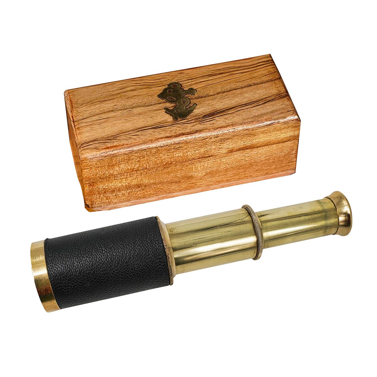 Mini Pirate Spyglass Telescope Brass Colapsable Hand...