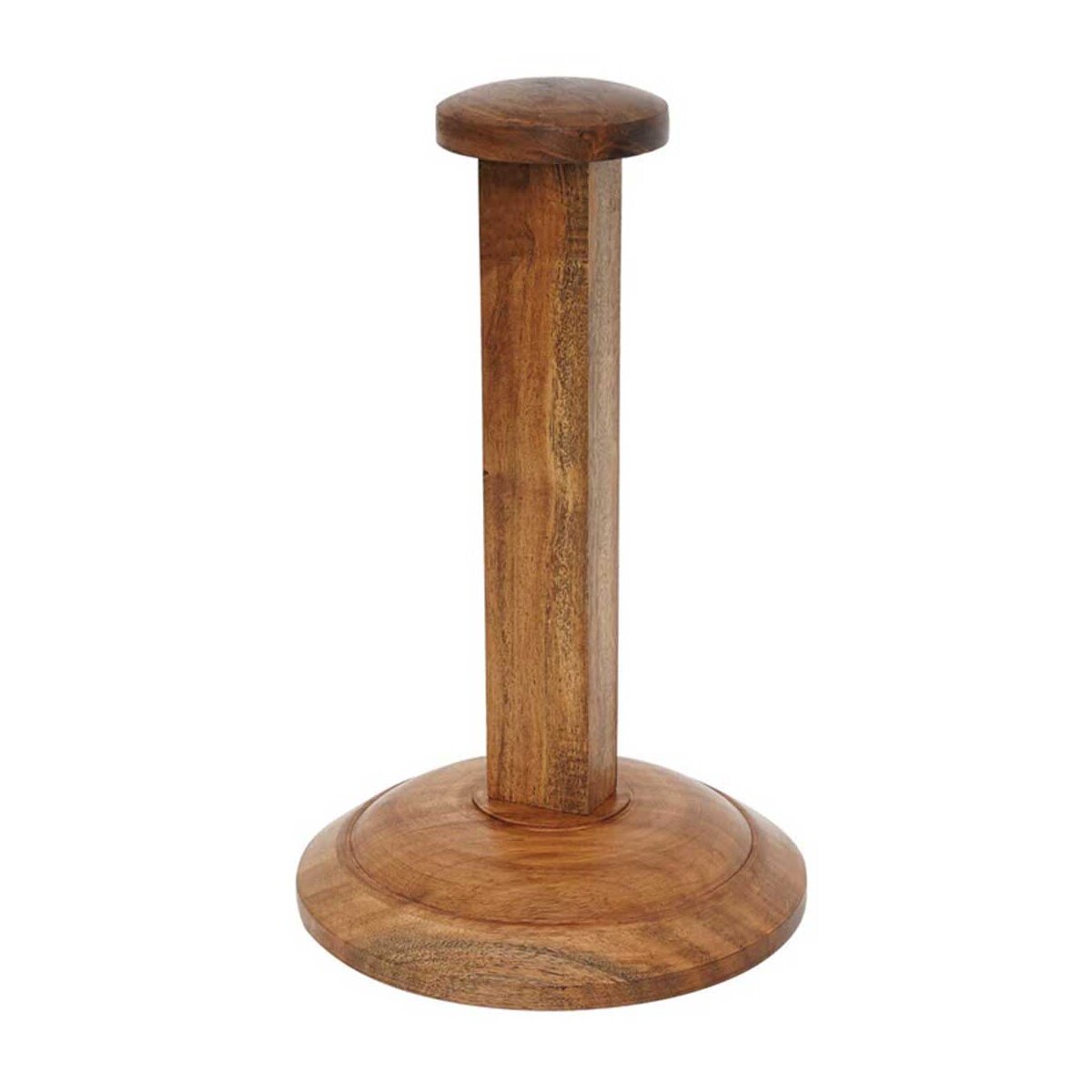 Wooden Helmet Stand:  Height : 15" plain