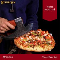 Hache à pizza viking avec tête gravée - lidée cadeau